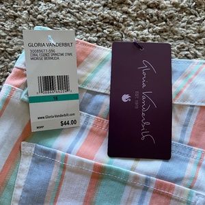 Gloria Vanderbilt Striped. Bermuda Shorts SZ 16
